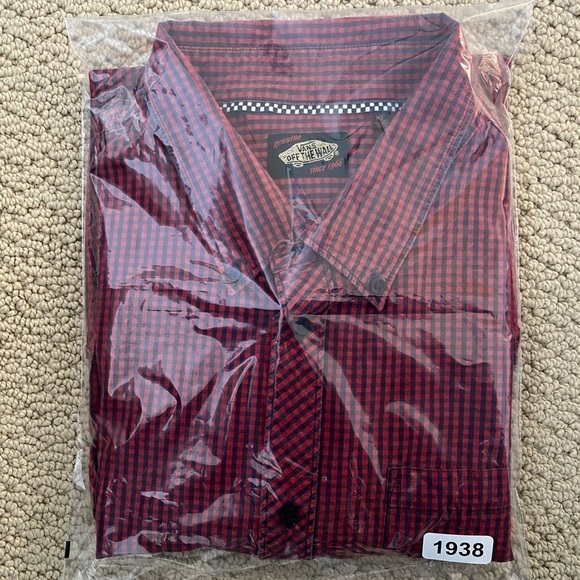 VANS Skate Checkered Red & Blue Collared Shirt Men XL - Picture 6 of 6